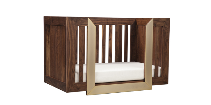 8. Lydian Crib with mattress daybed angle view